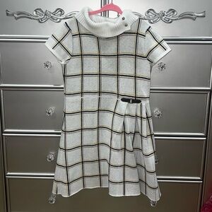 Janie and Jack White Plaid Dress with Turtleneck